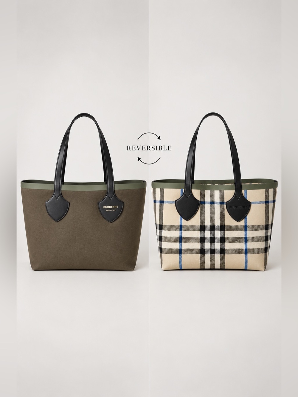 Burberry Reversible Check Canvas Tote Bag